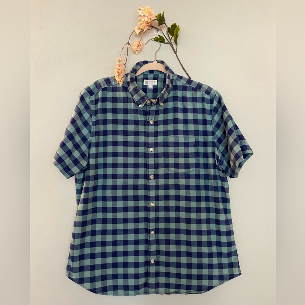 Gap Plaid Shirt | Button up shirt | fall | over shirt | blue plaid | cotton